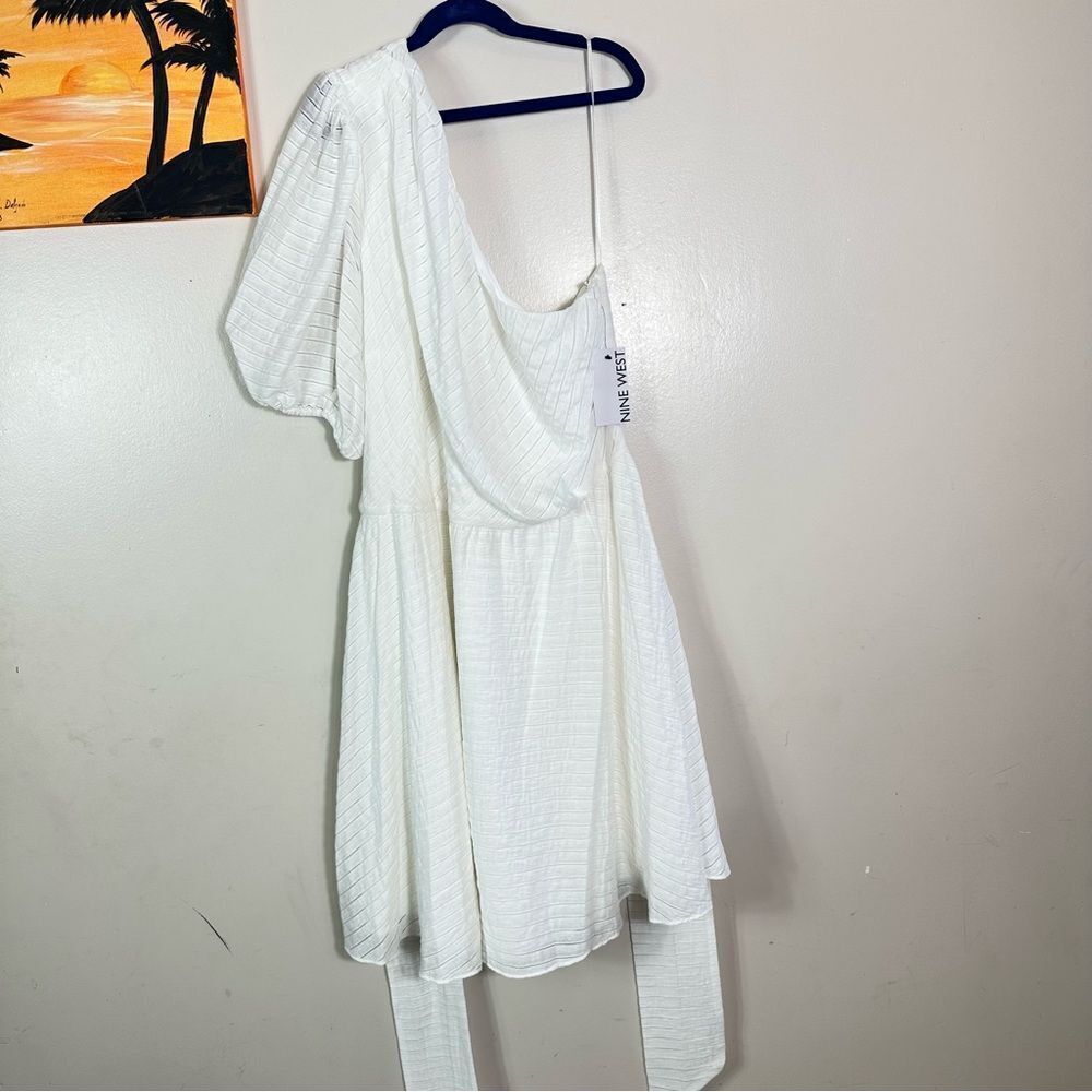 Nine West White One-Shoulder Dress - Picture 2 of 9